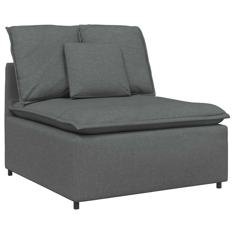 Modular Sofa Centre Module with Cushions Dark Grey 100 cm