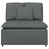 Modular Sofa Centre Module with Cushions Dark Grey 100 cm - Side View