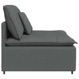 Modular Sofa Centre Module with Cushions Dark Grey 100 cm - Top-Down View