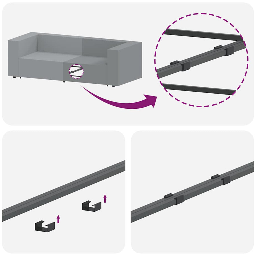Modular Sofa Centre Module with Cushions Dark Grey 100 cm