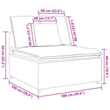 Modular Sofa Centre Module with Cushions Dark Grey 100 cm