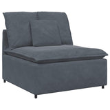 Modular Sofa Centre Module with Cushions Dark Grey 100 cm - Front View