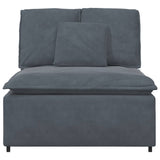 Modular Sofa Centre Module with Cushions Dark Grey 100 cm