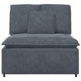 Modular Sofa Centre Module with Cushions Dark Grey 100 cm - Side View