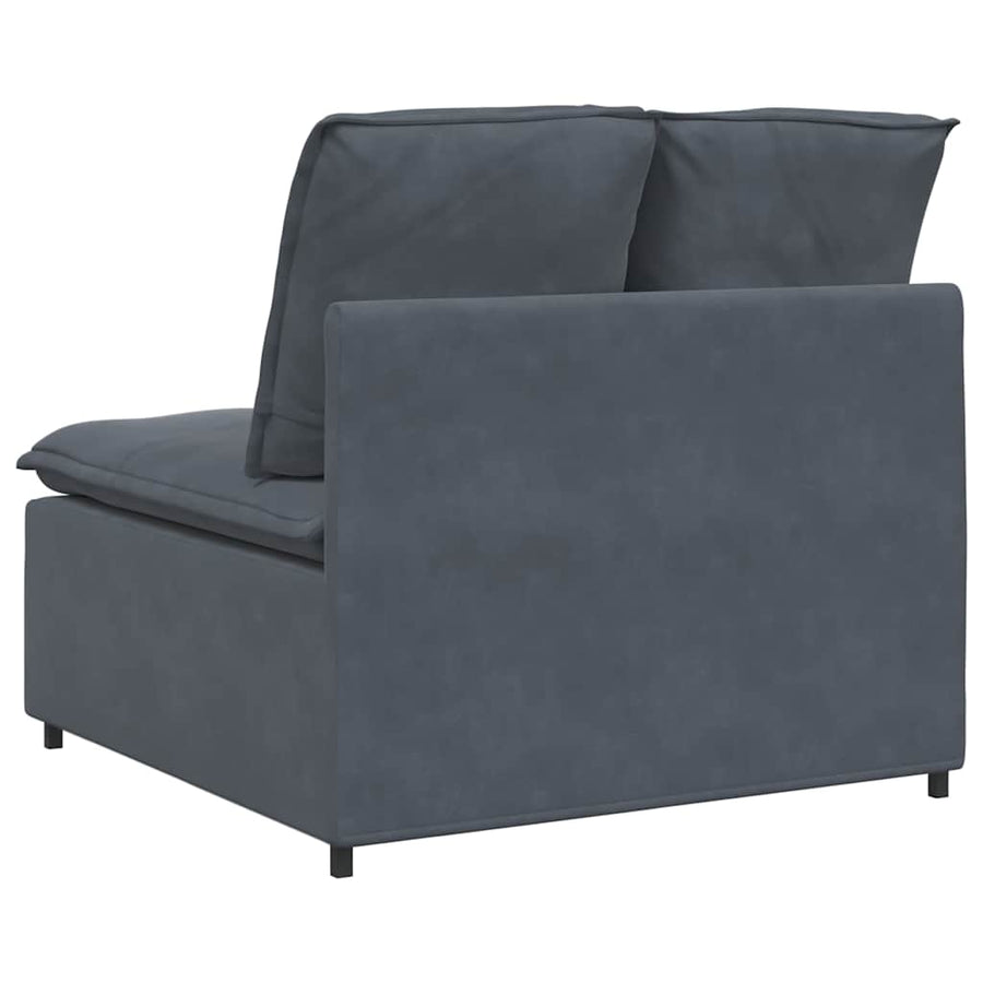Modular Sofa Centre Module with Cushions Dark Grey 100 cm