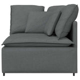 Modular Sofa Corner Module with Cushions Dark Grey 100 cm - Side View