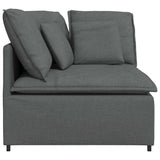 Modular Sofa Corner Module with Cushions Dark Grey 100 cm - Top-Down View
