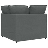 Modular Sofa Corner Module with Cushions Dark Grey 100 cm - 45-Degree Angle