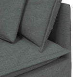 Modular Sofa Corner Module with Cushions Dark Grey 100 cm - Rear View