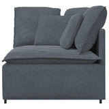 Modular Sofa Corner Module with Cushions Dark Grey 100 cm - Side View