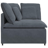 Modular Sofa Corner Module with Cushions Dark Grey 100 cm - Top-Down View