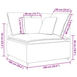 Modular Sofa Corner Module with Cushions Dark Grey 100 cm - Extra Image