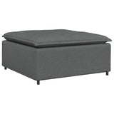 Modular Sofa Footstool Module Dark Grey 100x100x48 cm - Front View