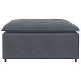 Modular Sofa Footstool Module Dark Grey 100x100x48 cm - Side View