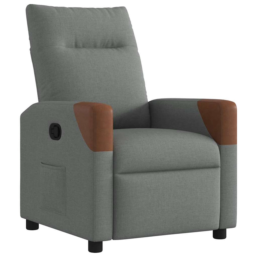 Recliner Chair Dark Grey Fabric
