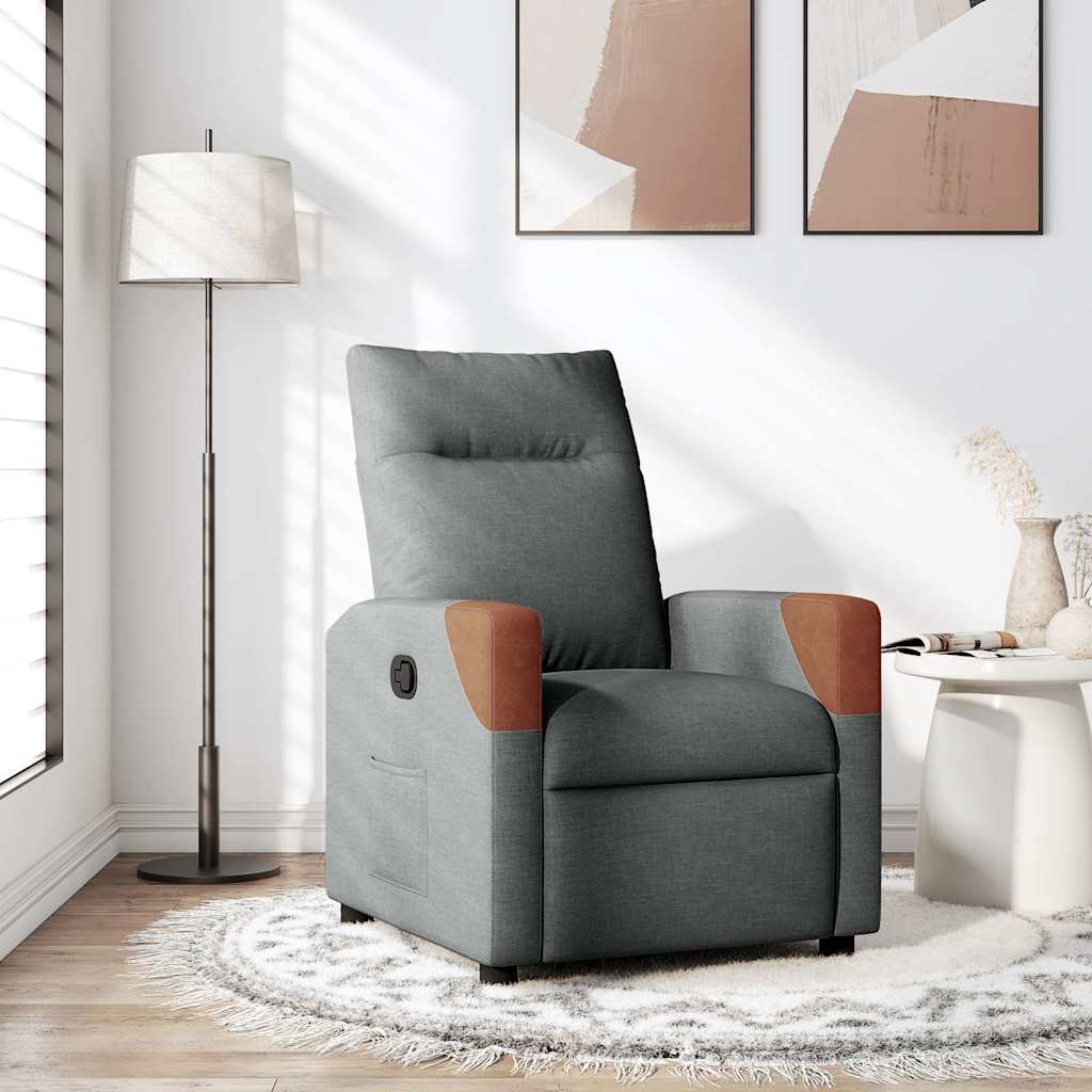 Recliner Chair Dark Grey Fabric