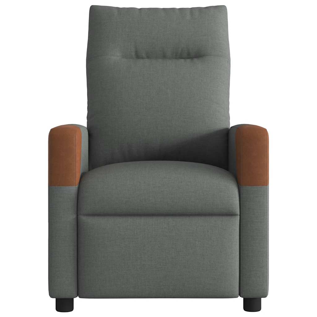 Massage Recliner Chair Dark Grey Fabric