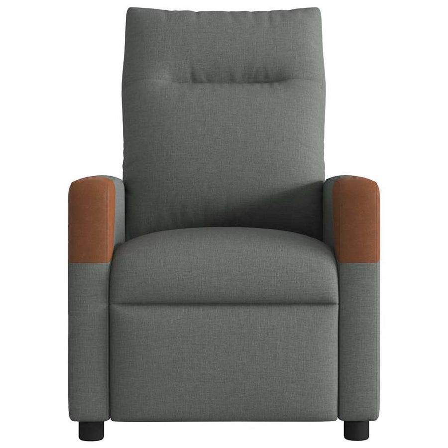 Massage Recliner Chair Dark Grey Fabric