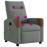 Massage Recliner Chair Dark Grey Fabric - Close-Up Angle