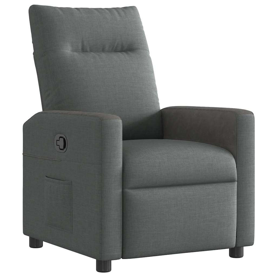 Recliner Chair Dark Grey Fabric