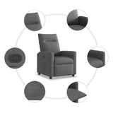 Recliner Chair Dark Grey Fabric - Close-Up Angle