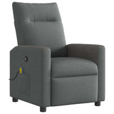 Massage Recliner Chair Dark Grey Fabric - Front View