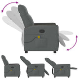 Massage Recliner Chair Dark Grey Fabric - Rear View