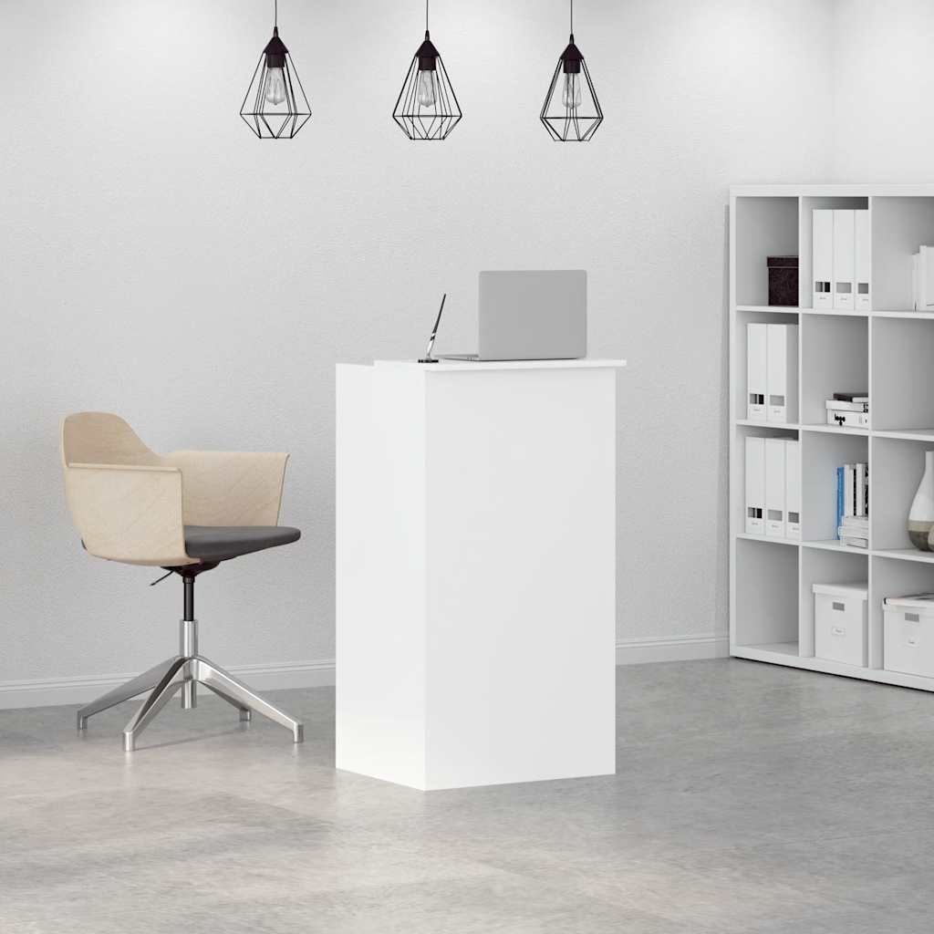 Reception Desk White 55x50x103.5 cm Engineered Wood