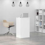 Reception Desk White 55x50x103.5 cm Engineered Wood