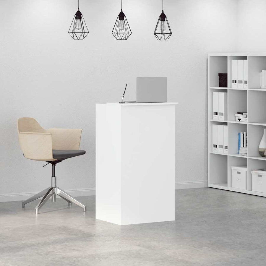Reception Desk White 55x50x103.5 cm Engineered Wood
