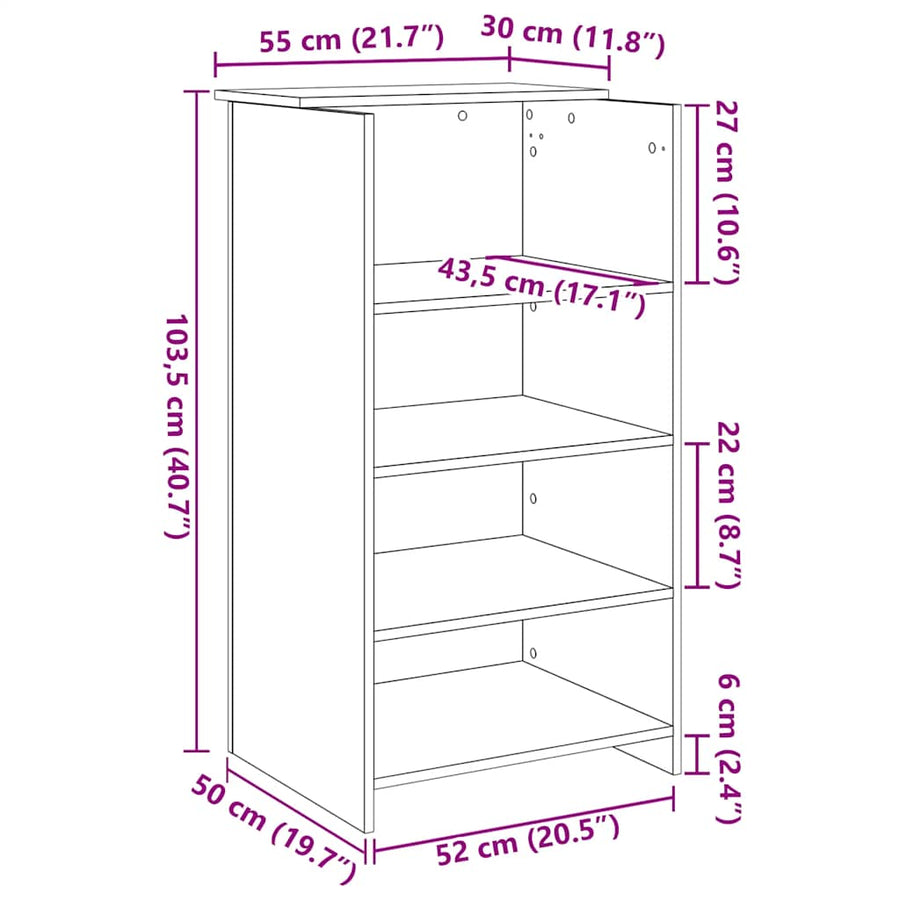 Reception Desk White 55x50x103.5 cm Engineered Wood
