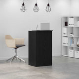 Reception Desk Black 55x50x103.5 cm Engineered Wood
