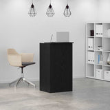 Reception Desk Black 55x50x103.5 cm Engineered Wood - Side View