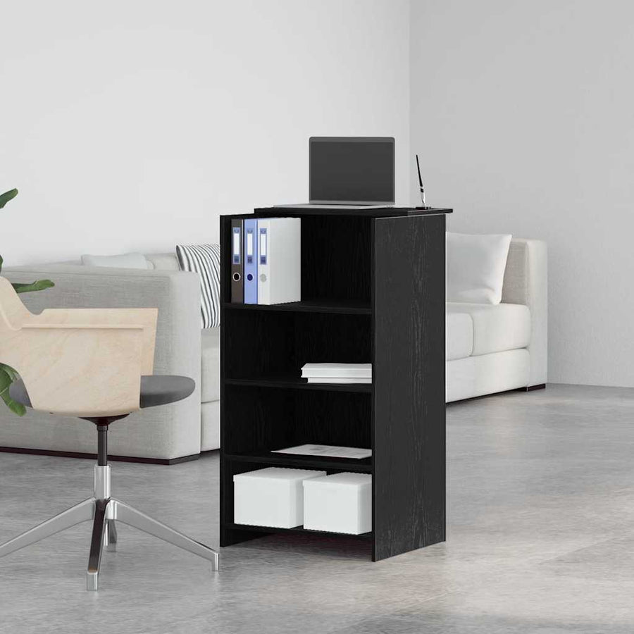 Reception Desk Black 55x50x103.5 cm Engineered Wood