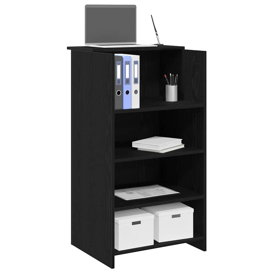 Reception Desk Black 55x50x103.5 cm Engineered Wood