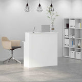 Reception Desk White 100x50x103.5 cm Engineered Wood - Side View