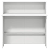 Reception Desk White 100x50x103.5 cm Engineered Wood - 45-Degree Angle