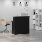 Reception Desk Black 100x50x103.5 cm Engineered Wood
