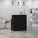 Reception Desk Black 100x50x103.5 cm Engineered Wood - Side View