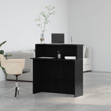 Reception Desk Black 100x50x103.5 cm Engineered Wood - Top-Down View