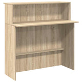 Reception Desk Sonoma Oak 100x50x103.5 cm Engineered Wood - Front View