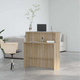 Reception Desk Sonoma Oak 100x50x103.5 cm Engineered Wood - Top-Down View
