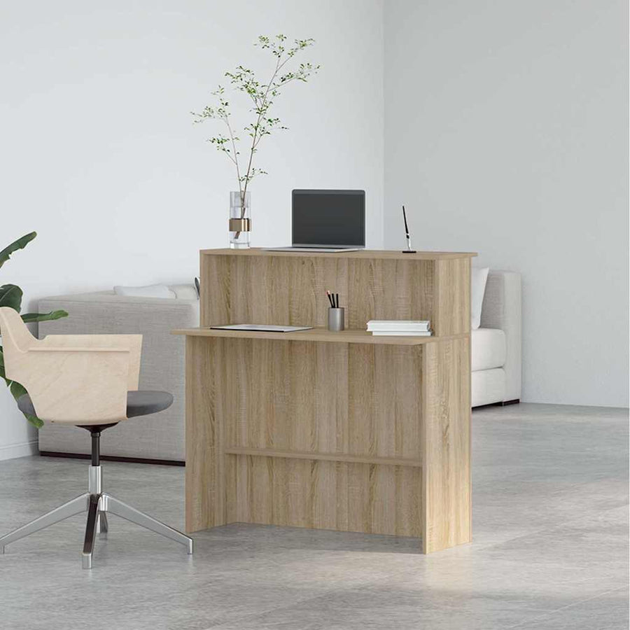 Reception Desk Sonoma Oak 100x50x103.5 cm Engineered Wood