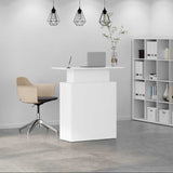 Reception Desk White 100x40x104 cm Engineered Wood - Side View