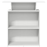 Reception Desk White 100x40x104 cm Engineered Wood - 45-Degree Angle