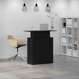Reception Desk Black 100x40x104 cm Engineered Wood - Side View