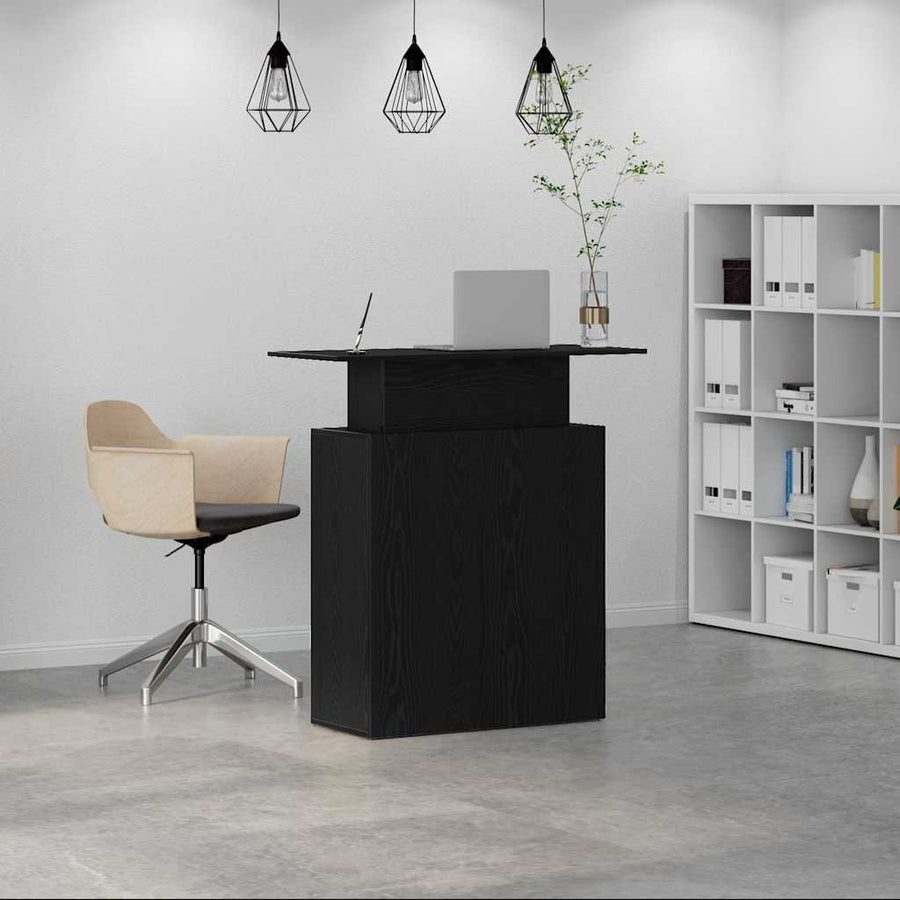 Reception Desk Black 100x40x104 cm Engineered Wood