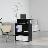 Reception Desk Black 100x40x104 cm Engineered Wood - Top-Down View