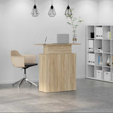 Reception Desk Sonoma Oak 100x40x104 cm Engineered Wood - Side View