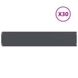 Lawn Edgings 30 pcs Anthracite 20x103 cm Cold-rolled Steel - Front View